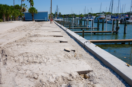 Florida Marine Contractor finishing Seawall and Dock Construction Project
