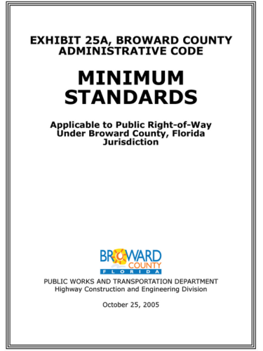 Minimum Standards Applicable to Public Rights of Way Under Broward County Jurisdiction - 2015