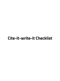 Cite-it-write-it Checklist