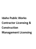 Public Works Contractor Licensing & Construction Management Licensing