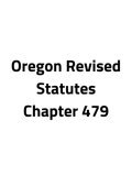 Oregon Revised Statutes Chapter 479