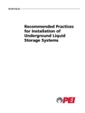 Recommended Practices for Installation of Underground Liquid Storage Systems RP100