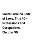 South Carolina Code of Laws, Title 40 - Professions and Occupations, Chapter 59