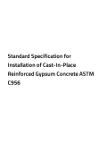 Standard Specification for Installation of Cast-In-Place Reinforced Gypsum Concrete ASTM C956 