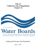 Underground Storage Tank Regulations, Title 23, California Code of Regulations Chapter 16