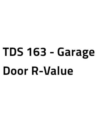 TDS 163 - Garage Door R-Value